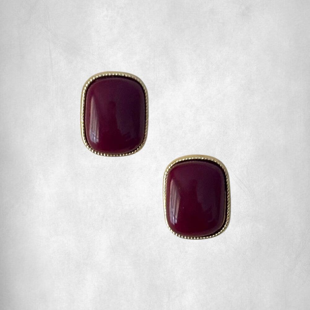 Burgundy Trendy Stud Earrings